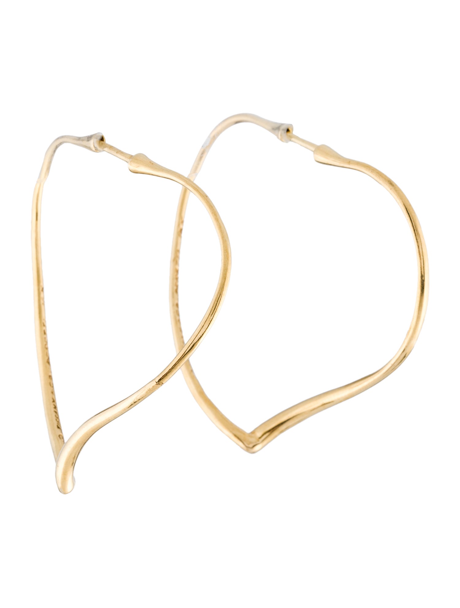 Tiffany & Co. Vintage 18K Open Heart Medium Hoop Earrings