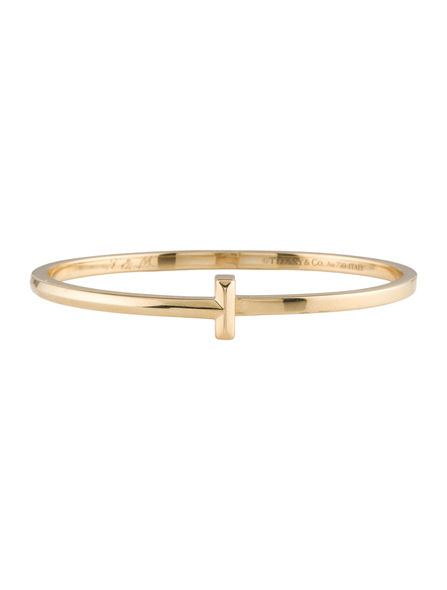 Tiffany & Co. 18K T1 Narrow Hinged Bangle Bracelet