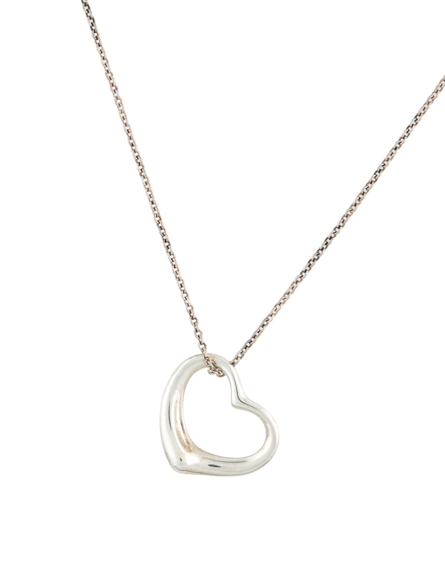 Tiffany & Co. Vintage Open Heart Pendant Necklace