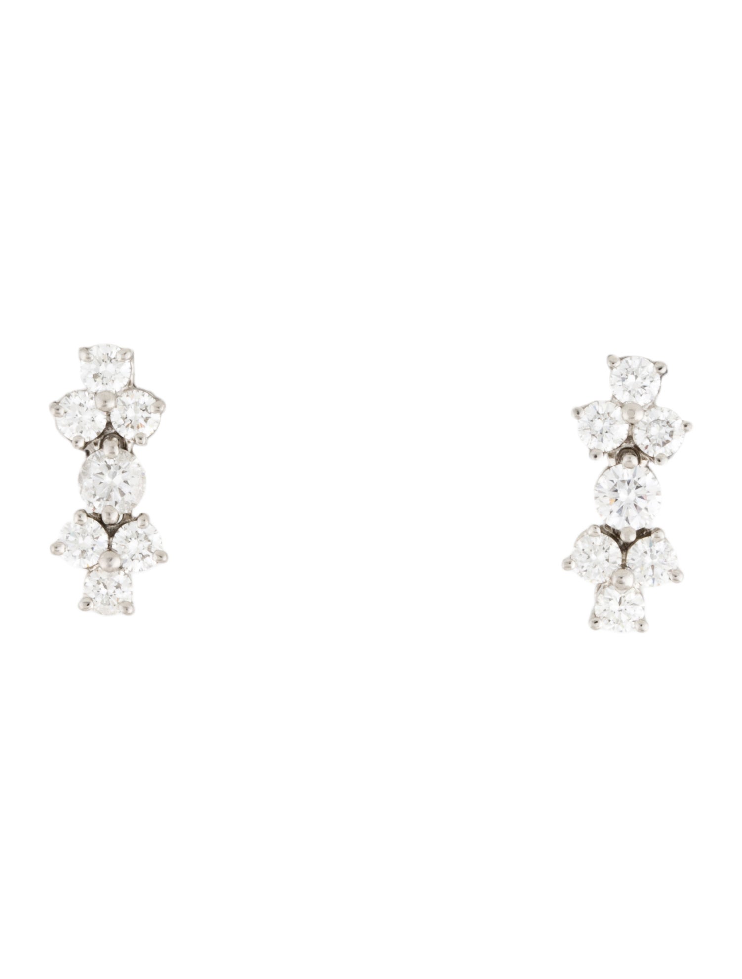 Tiffany & Co. Platinum 1.00ctw Diamond Aria Earrings