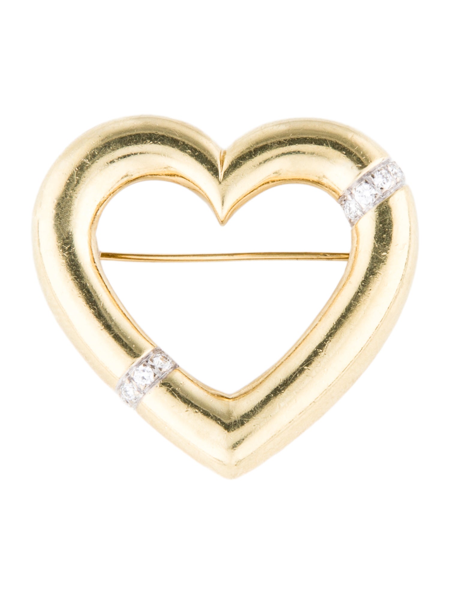 Tiffany & Co. Vintage 18K Diamond Heart Brooch