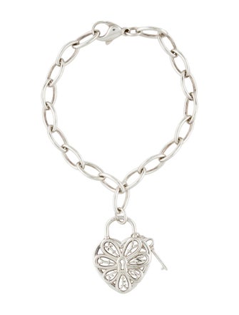 Tiffany & Co. Filigree Heart Lock & Key Charm Bracelet
