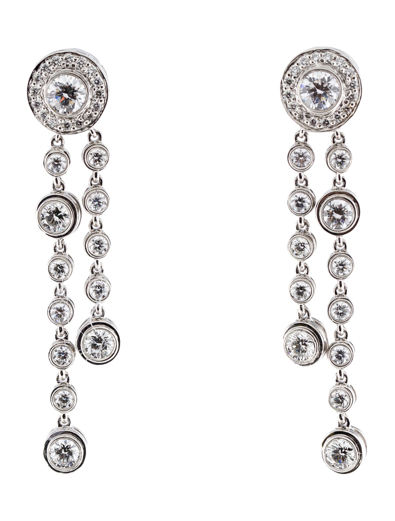 Tiffany & Co. Platinum Diamond Circlet Drop Earrings