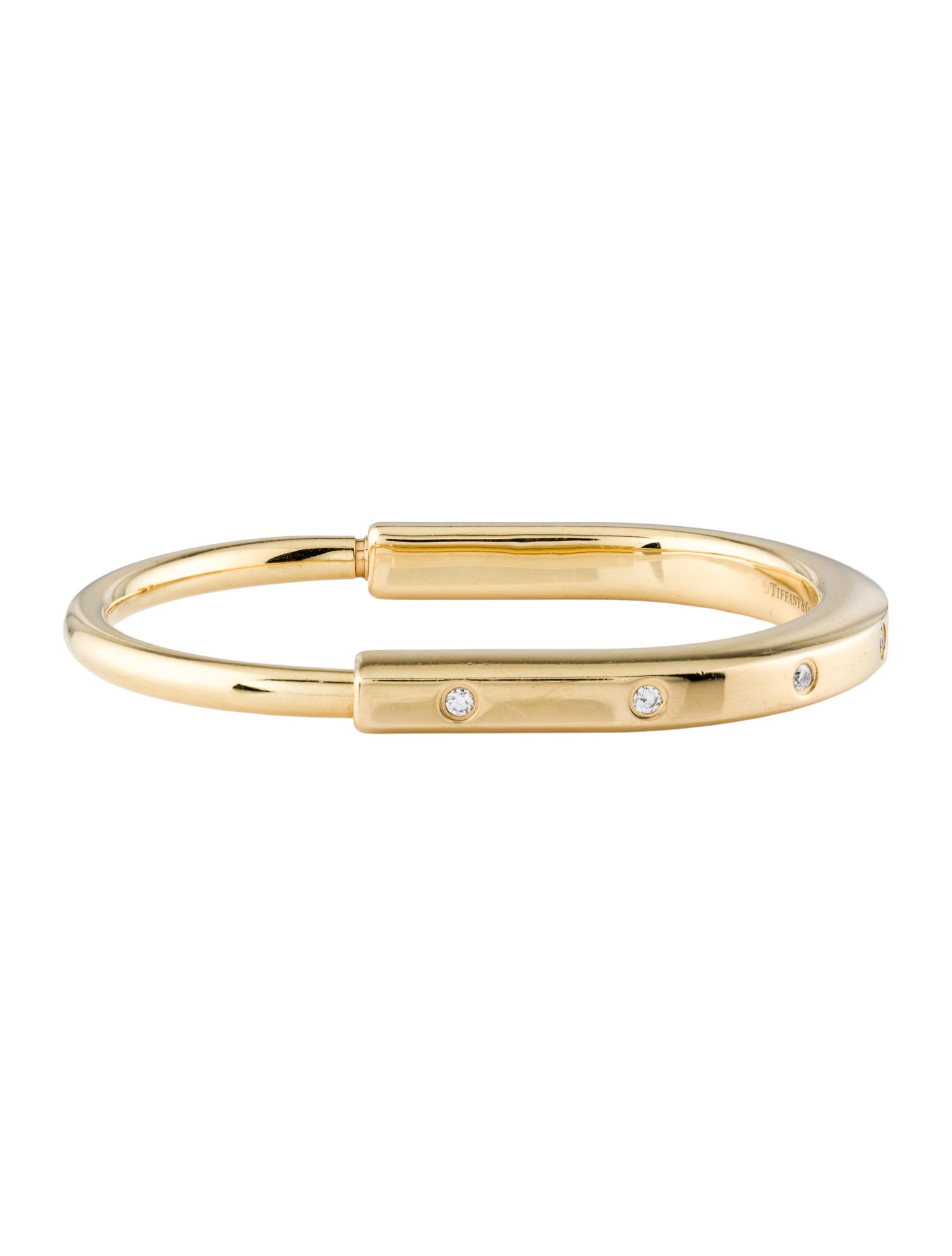 Tiffany & Co. 18K Diamond Lock Bangle