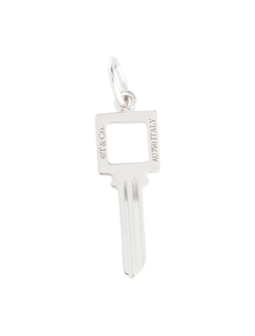 Tiffany & Co. 18K Diamond Moderns Keys Open Square Key Pendant