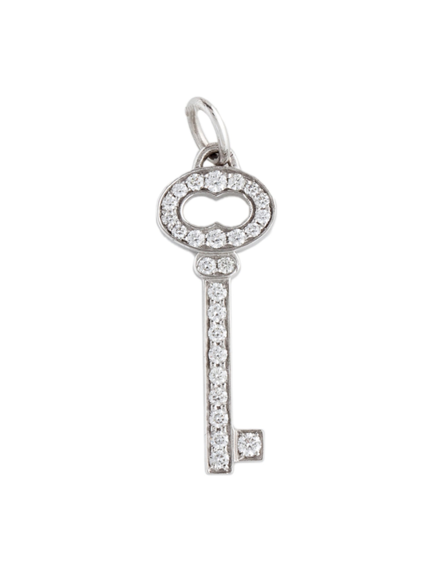 Tiffany & Co. 18K Diamond Vintage Oval Key Pendant