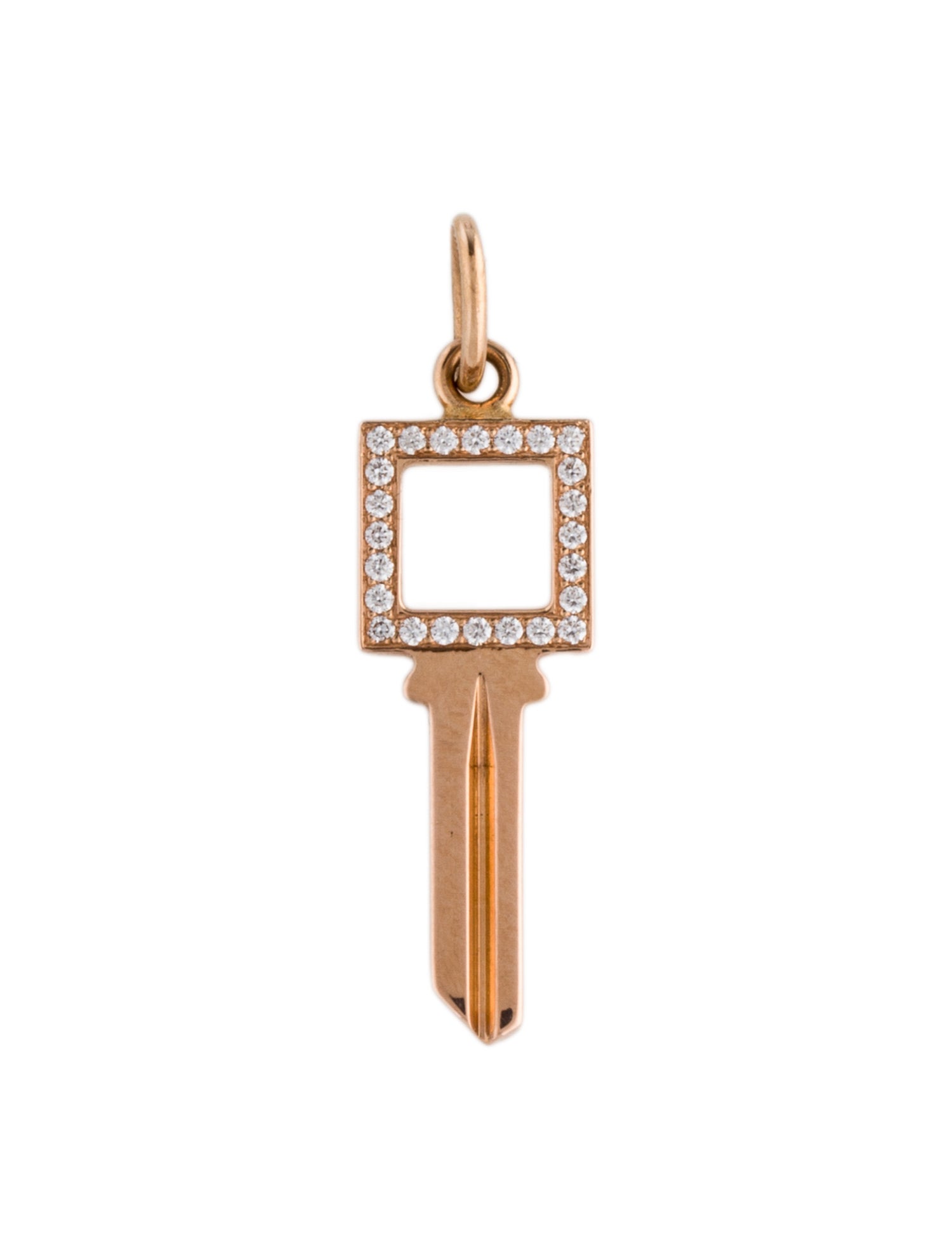Tiffany & Co. 18K Diamond Key Pendant