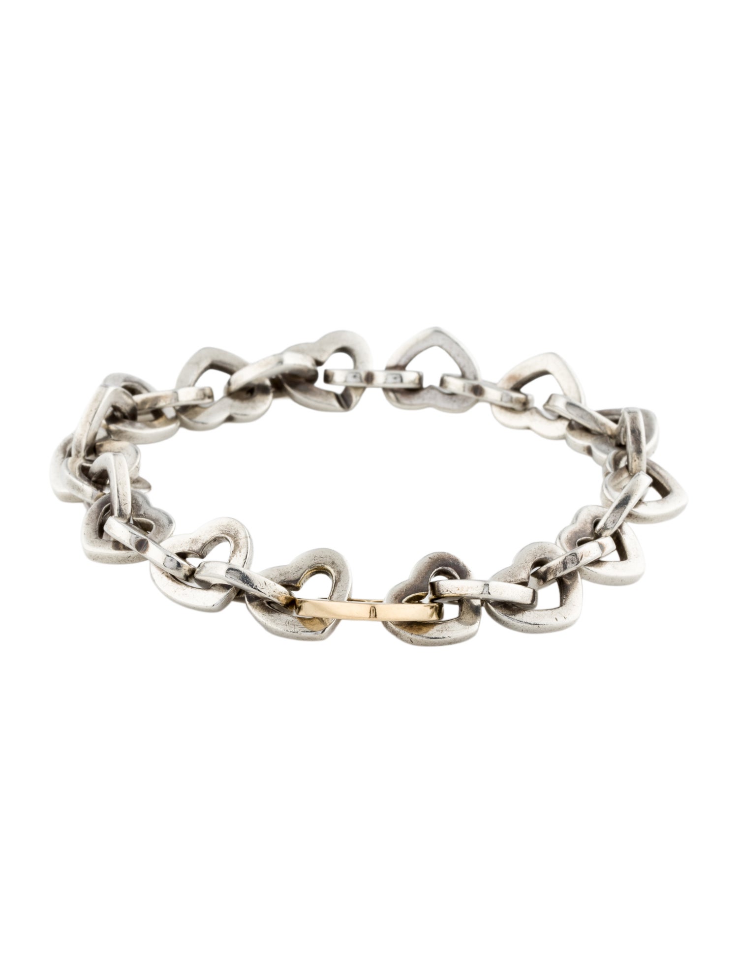 Tiffany & Co. Vintage Two-Tone Heart Link Bracelet