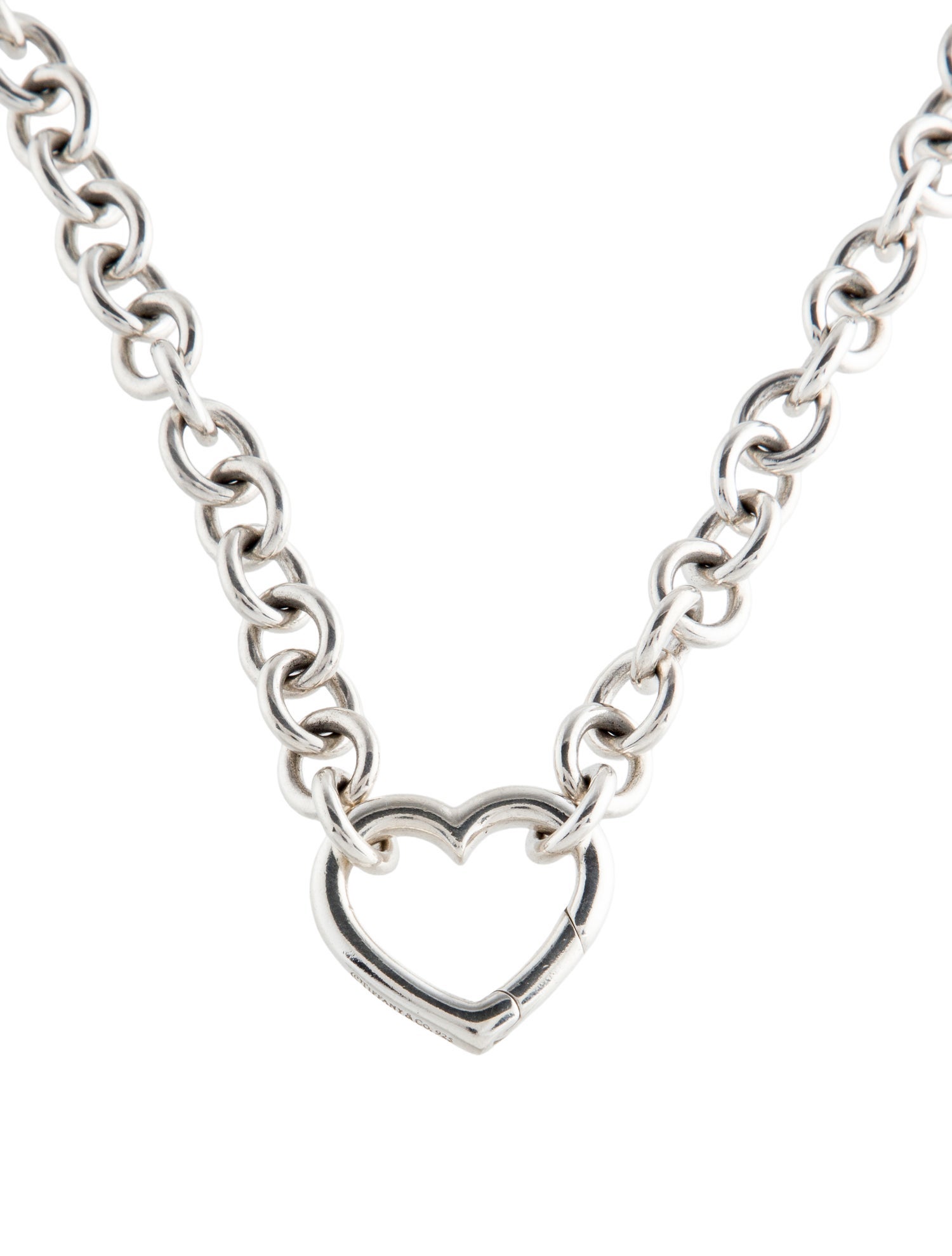 Tiffany & Co. Heart Clasp Round Link Necklace