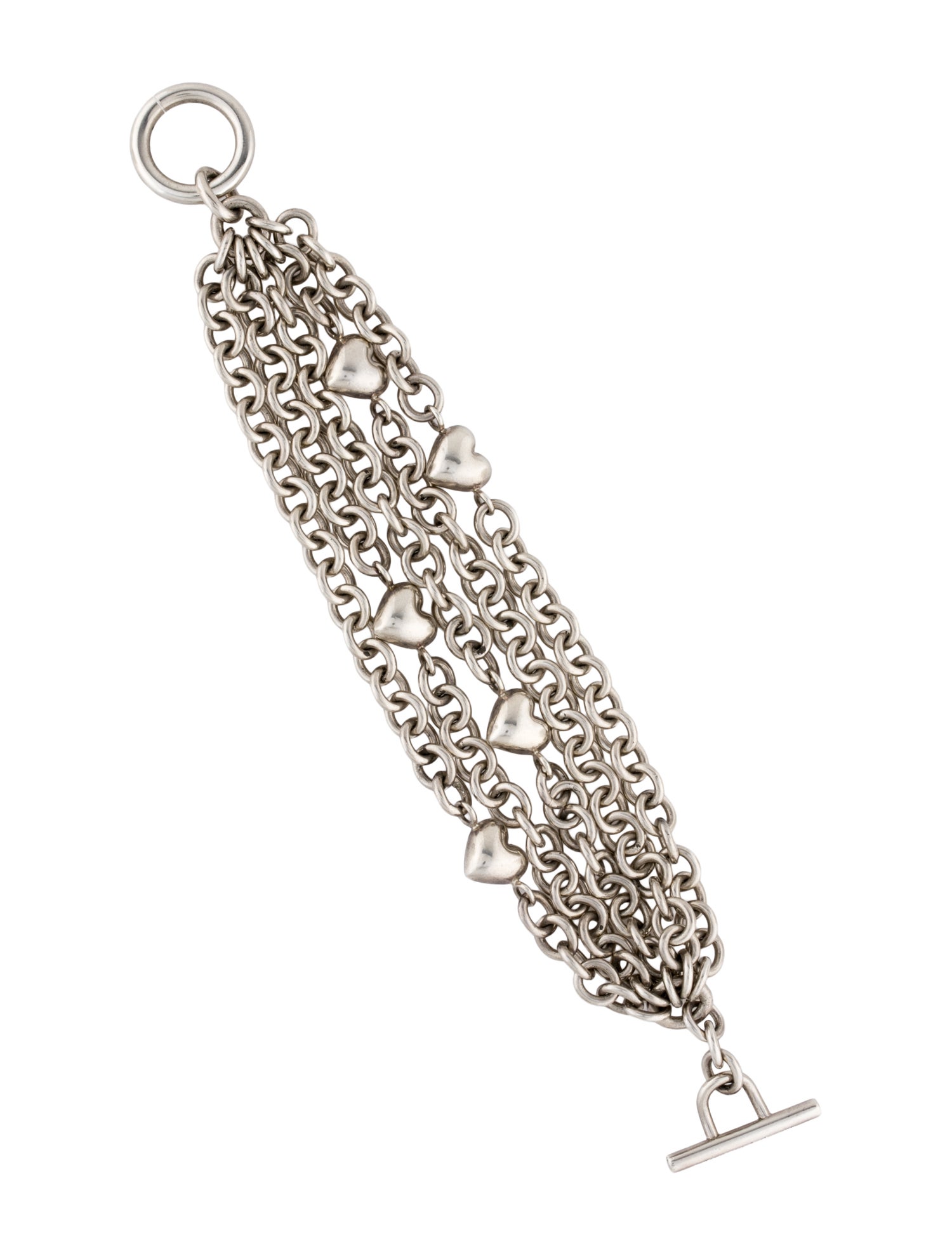 Tiffany & Co. Puffed Heart Multistrand Toggle Bracelet