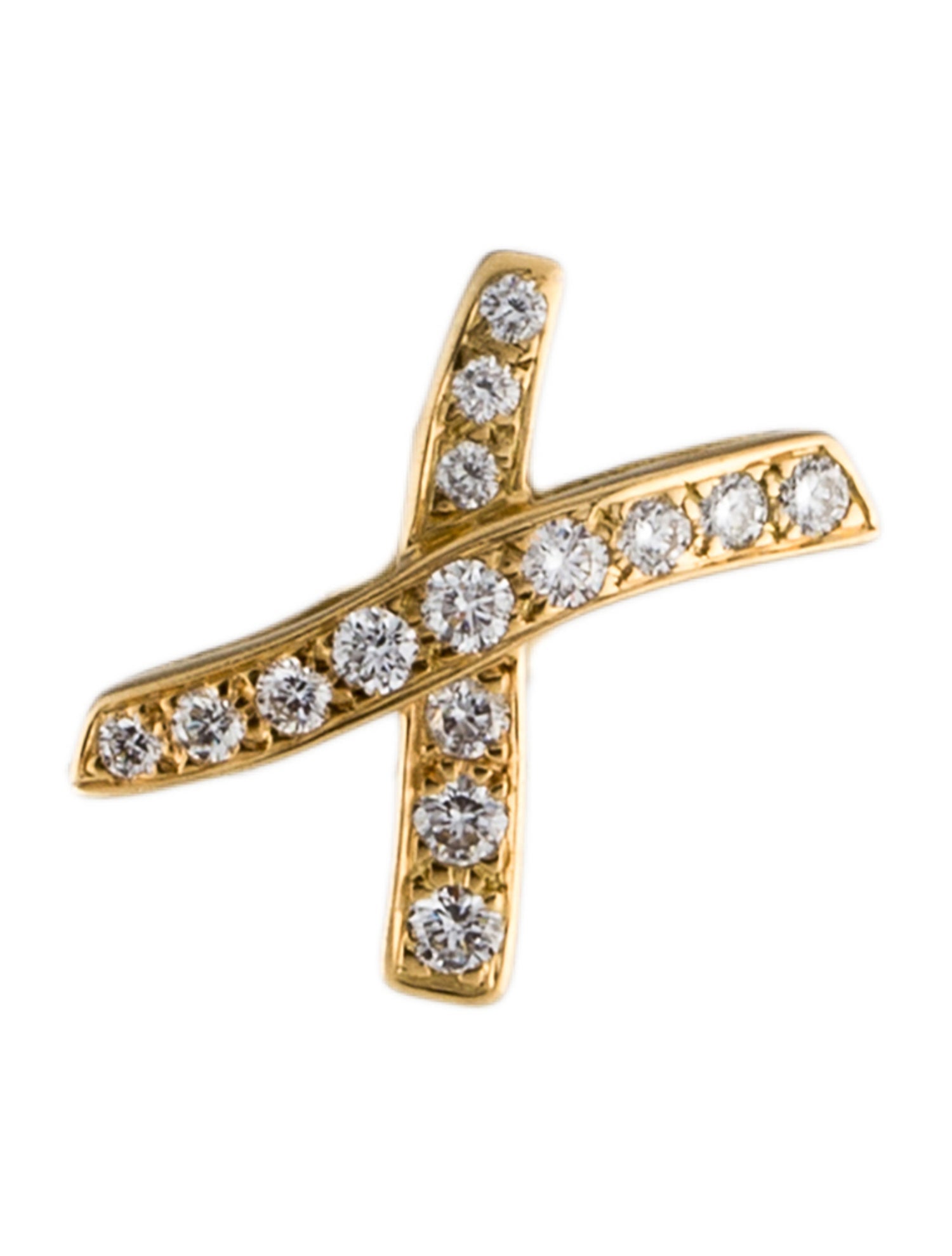 Tiffany & Co. Vintage 18K Diamond X Graffiti Single Stud Earring