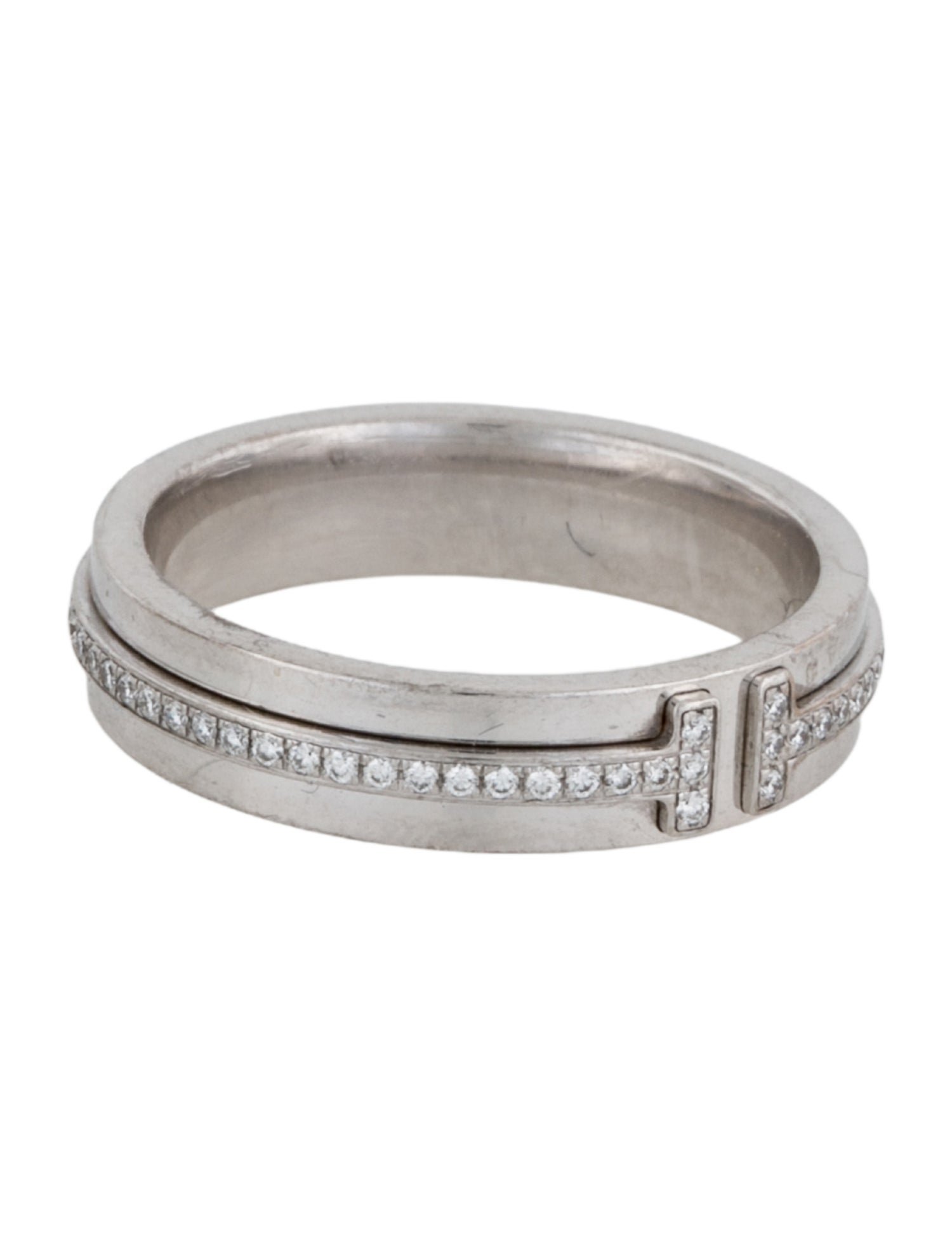 Tiffany & Co. 18K Diamond Wide Band Ring