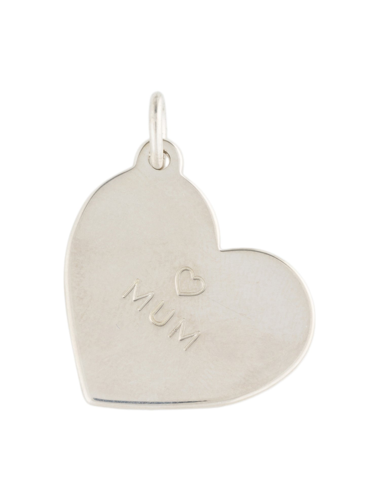Tiffany Co. Mum Heart Pendant Sterling Silver Pendant Necklace