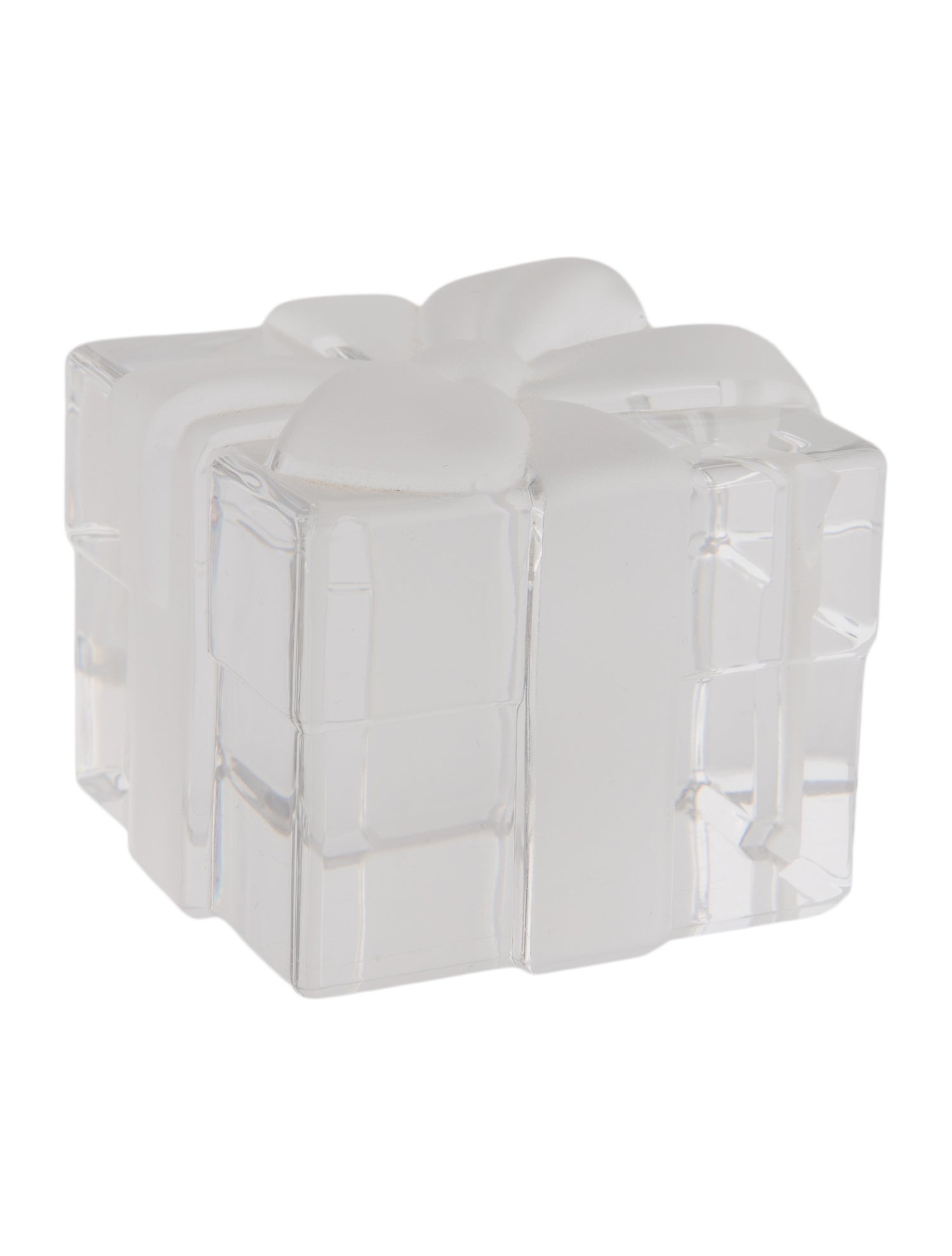 Tiffany & Co. Crystal Gift Box Paperweight