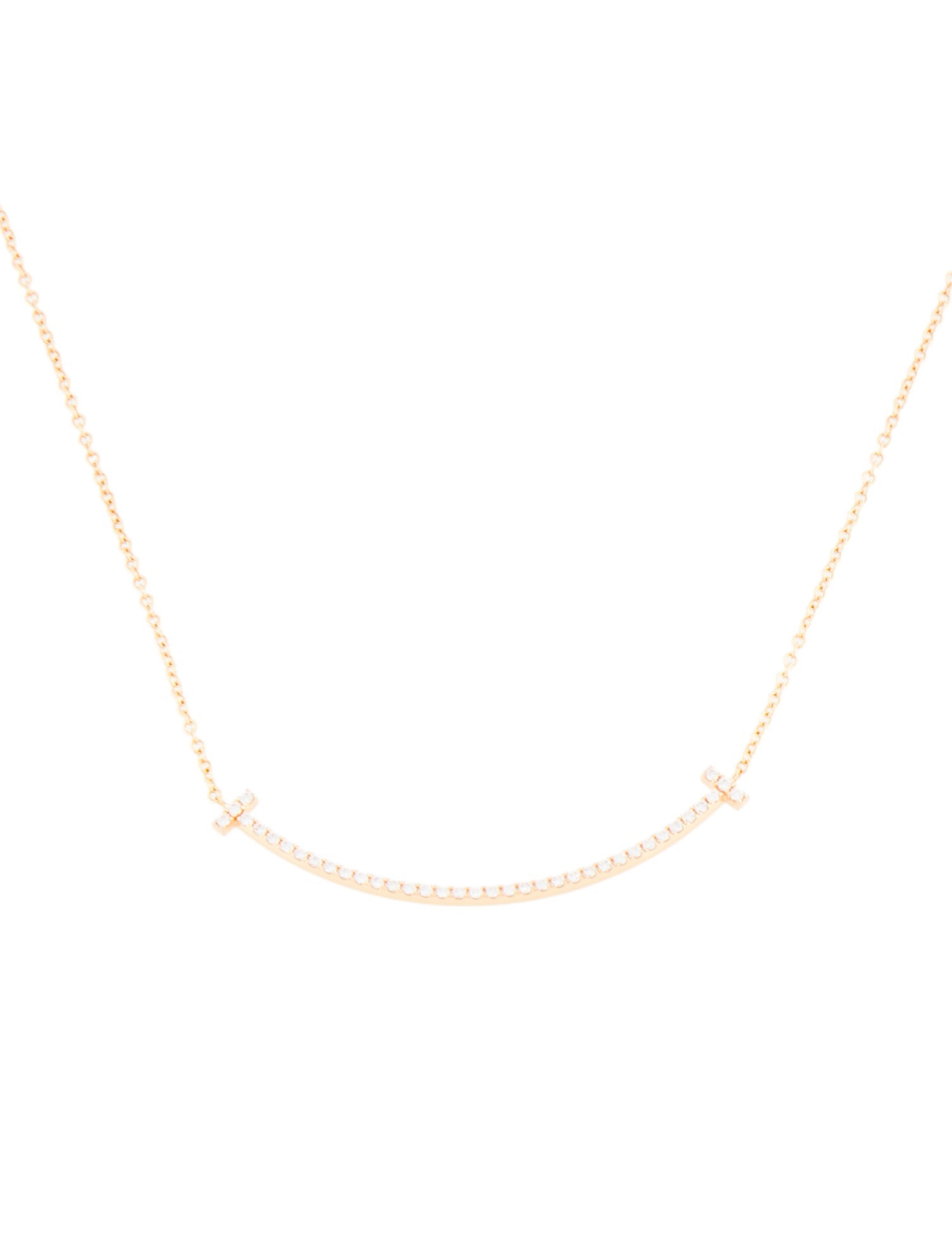 Tiffany & Co. Diamond T Smile Pendant Necklace