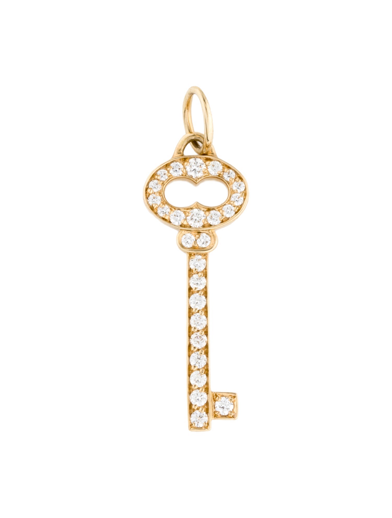 Tiffany & Co. 18K Diamond Key Pendant