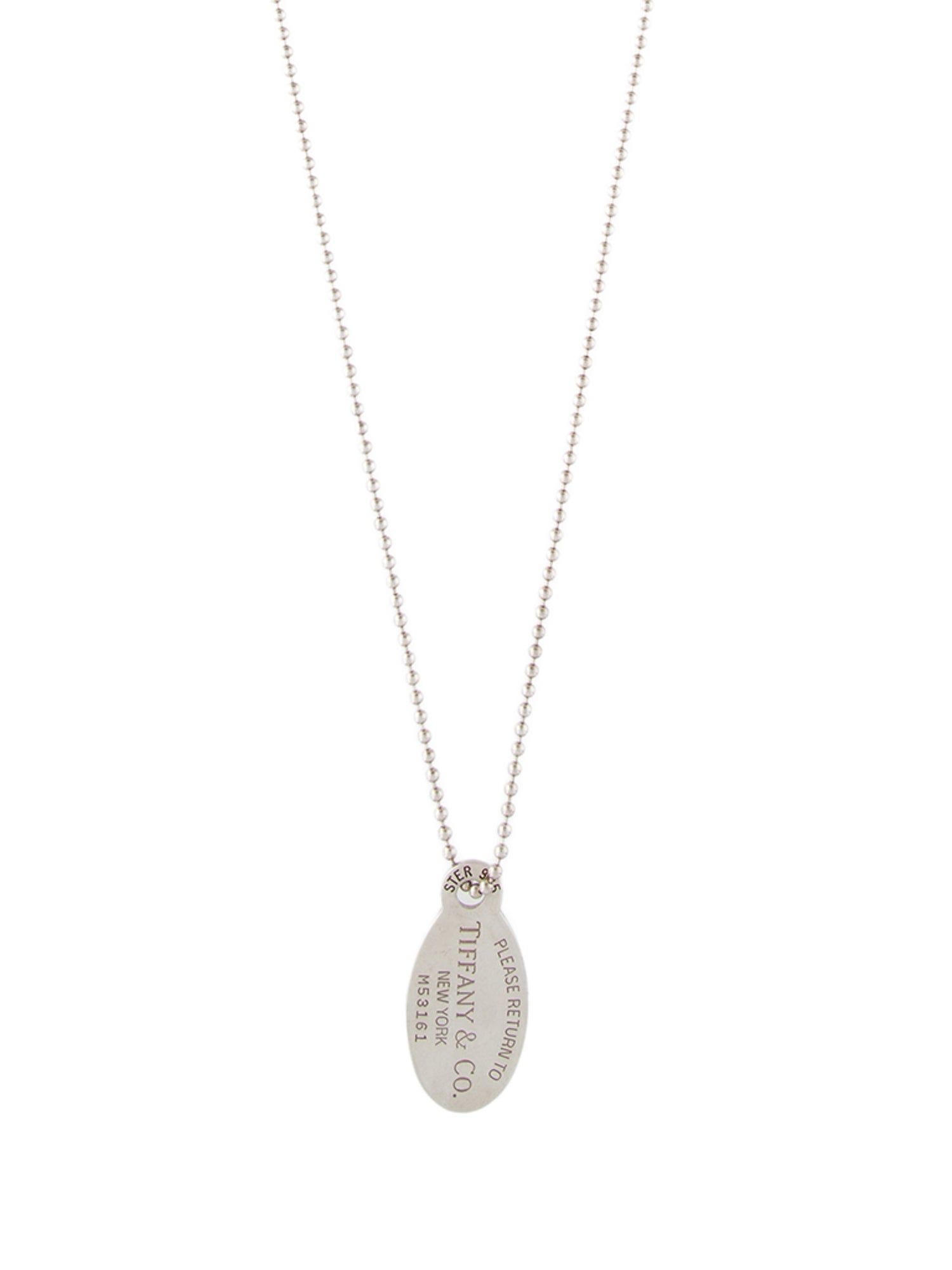 Tiffany & Co. Oval Tag Pendant Necklace