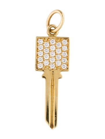 Tiffany & Co. Pendant Necklace 18K Diamond Mini Modern Keys Charm