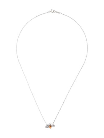Tiffany & Co. Platinum Garnet & Diamond Firefly Penant Necklace