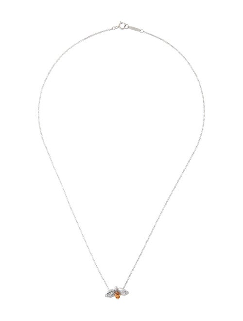 Tiffany & Co. Platinum Garnet & Diamond Firefly Penant Necklace