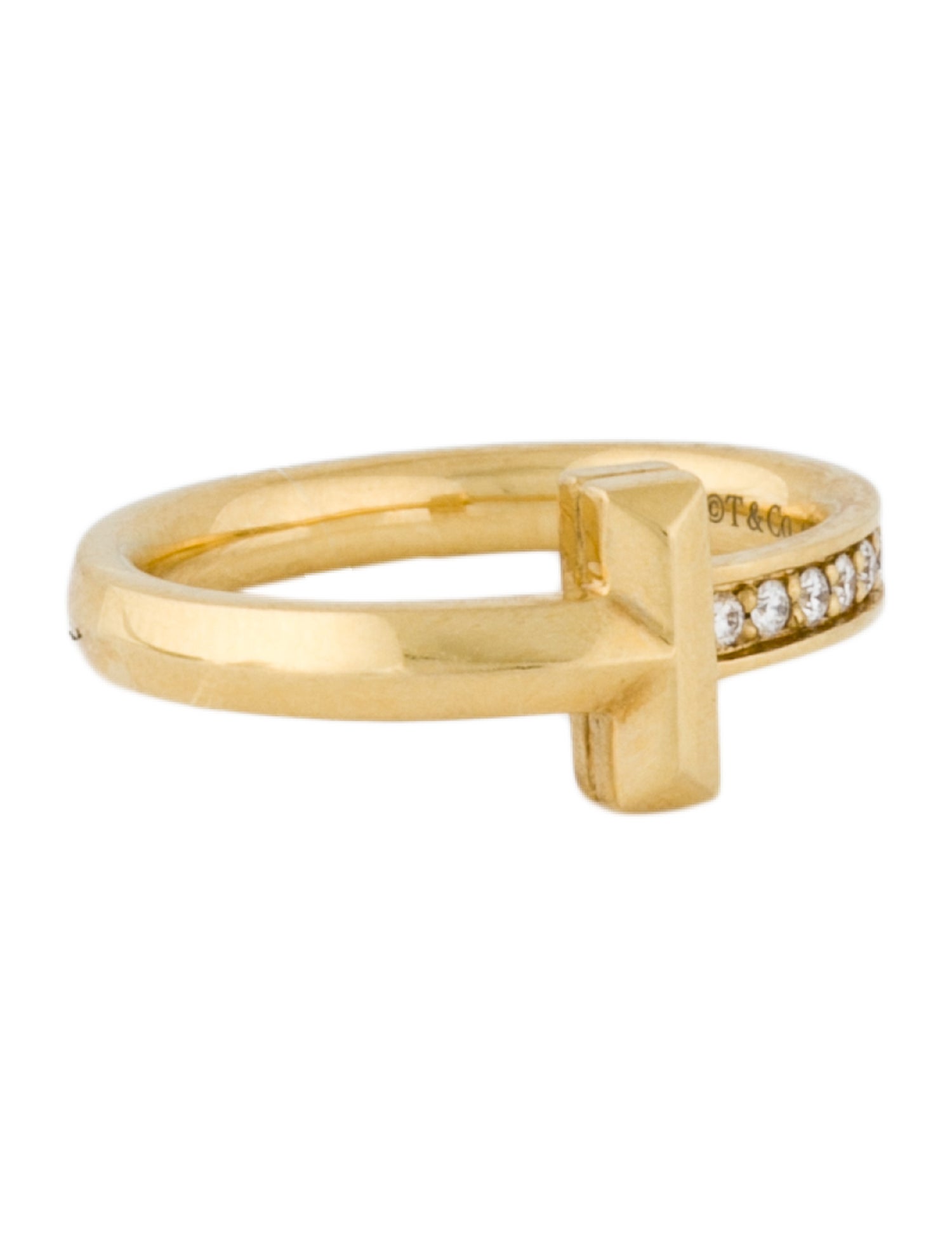 Tiffany & Co. 18K Diamond T1 Ring