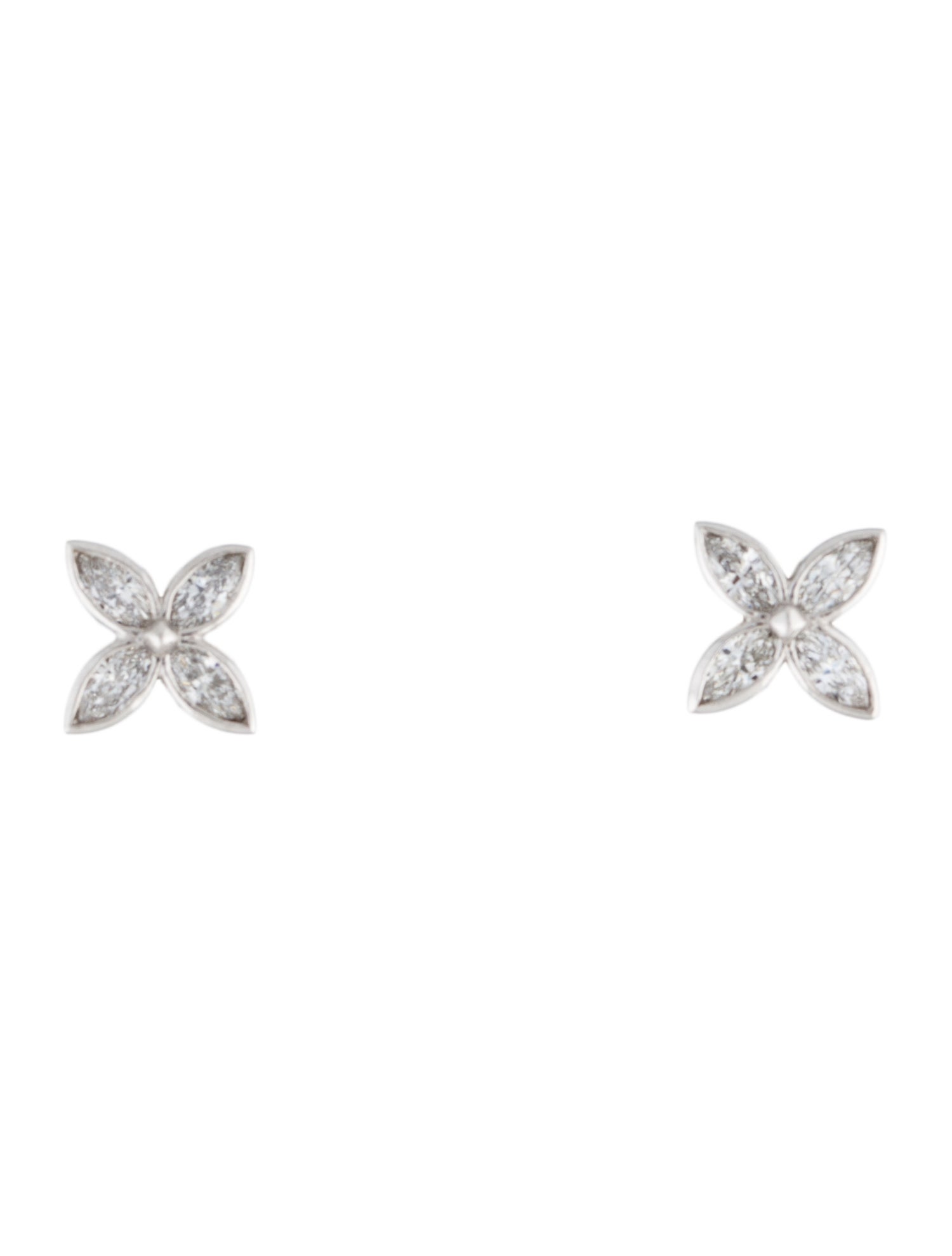 Tiffany & Co. Platinum Diamond Victoria Stud Earrings