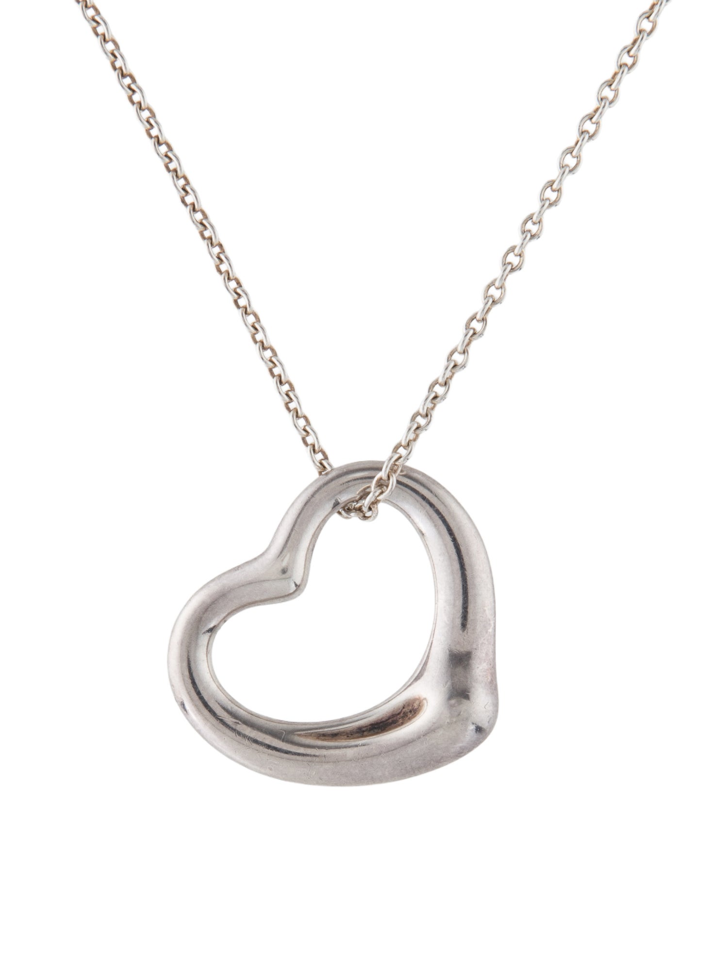 Tiffany & Co. Open Heart Pendant Necklace