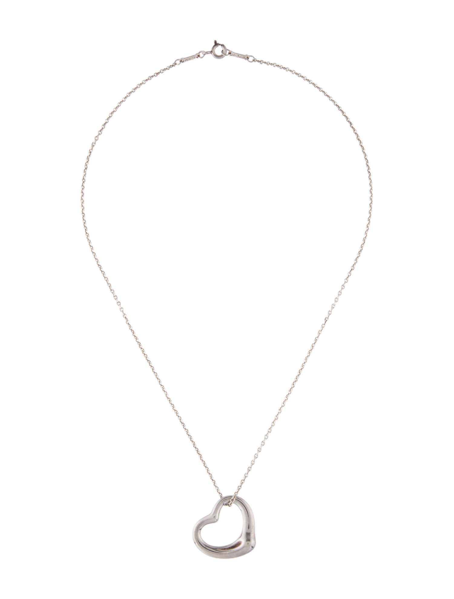 Tiffany & Co. Open Heart Pendant Necklace