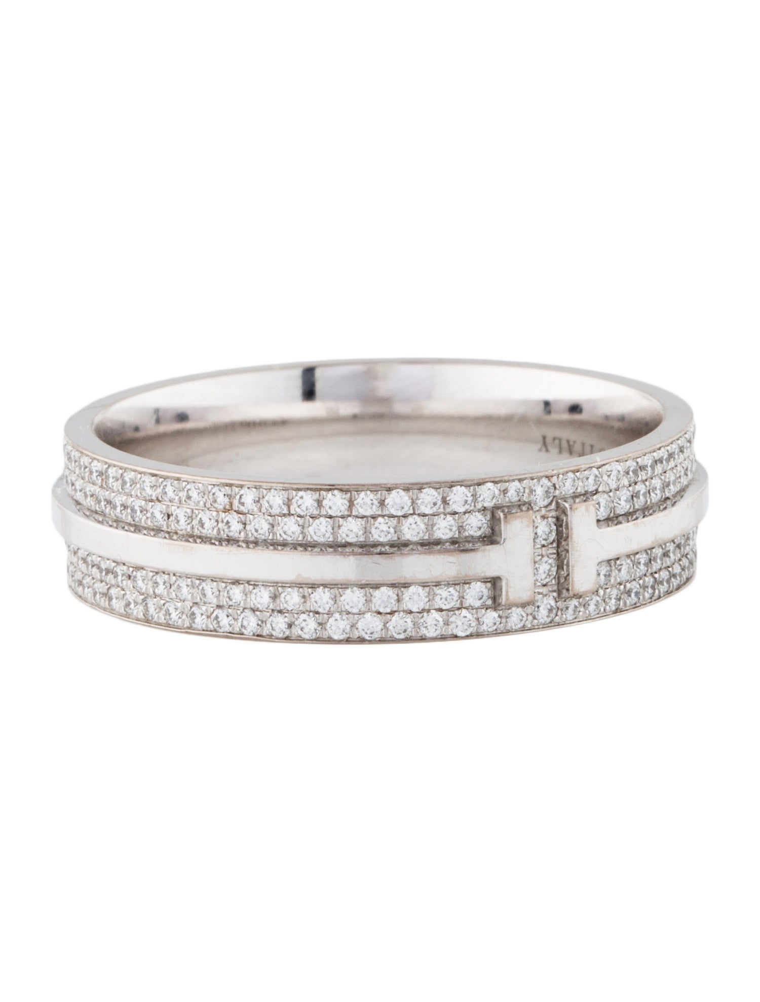 Tiffany & Co. 18K Diamond T Band Ring