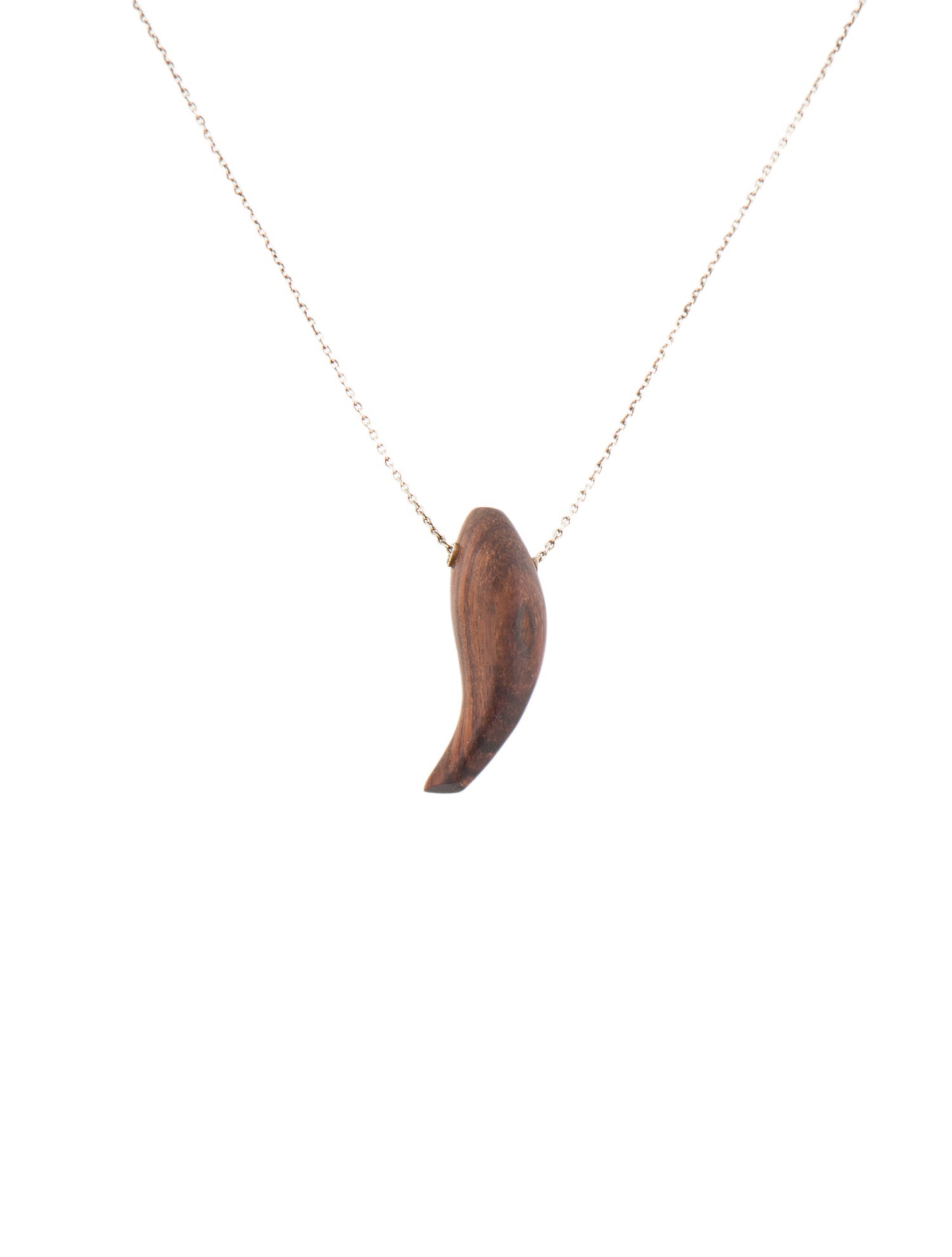 Tiffany & Co. Wood Fish Pendant Necklace