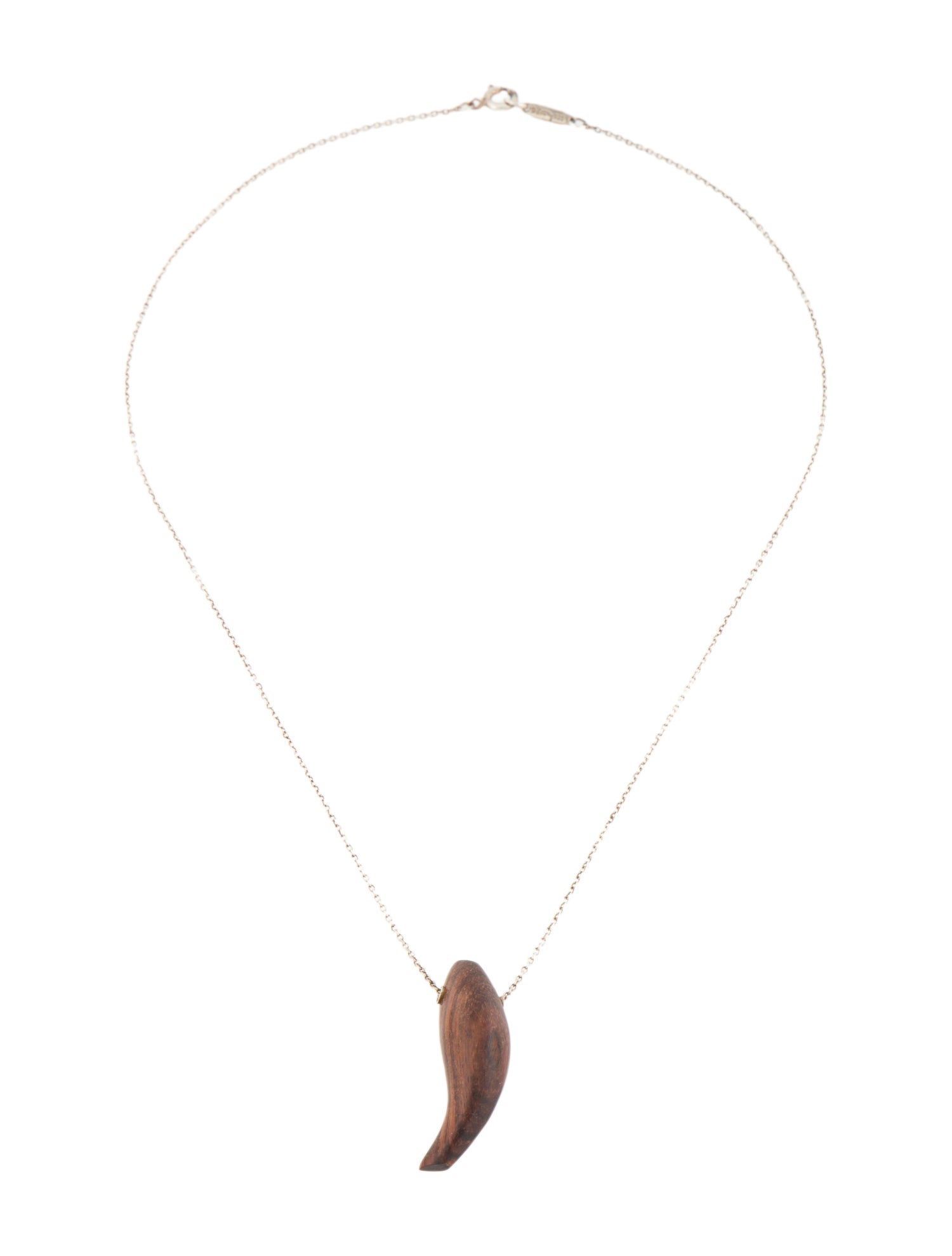 Tiffany & Co. Wood Fish Pendant Necklace