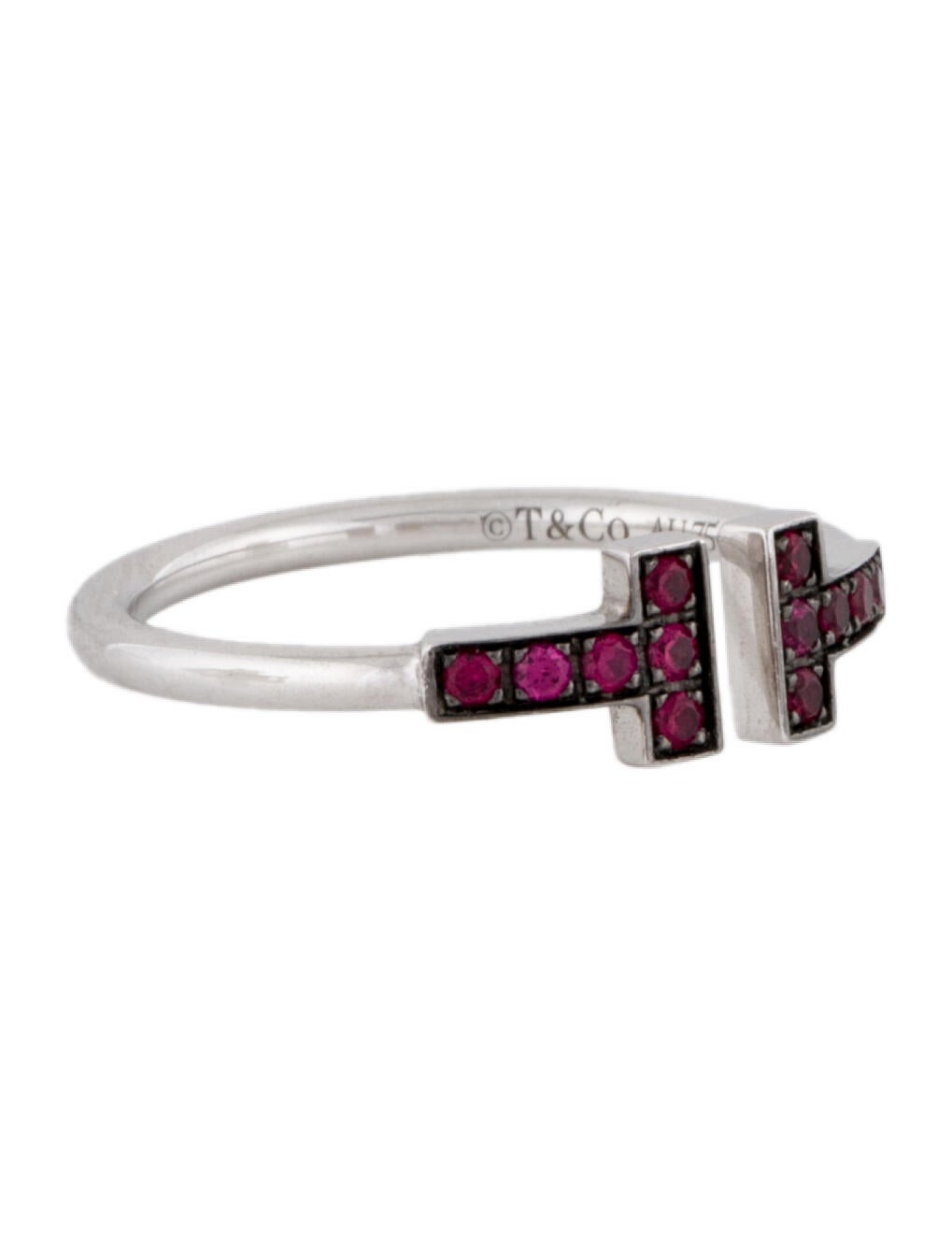 Tiffany & Co. 18K Ruby T Wire Ring
