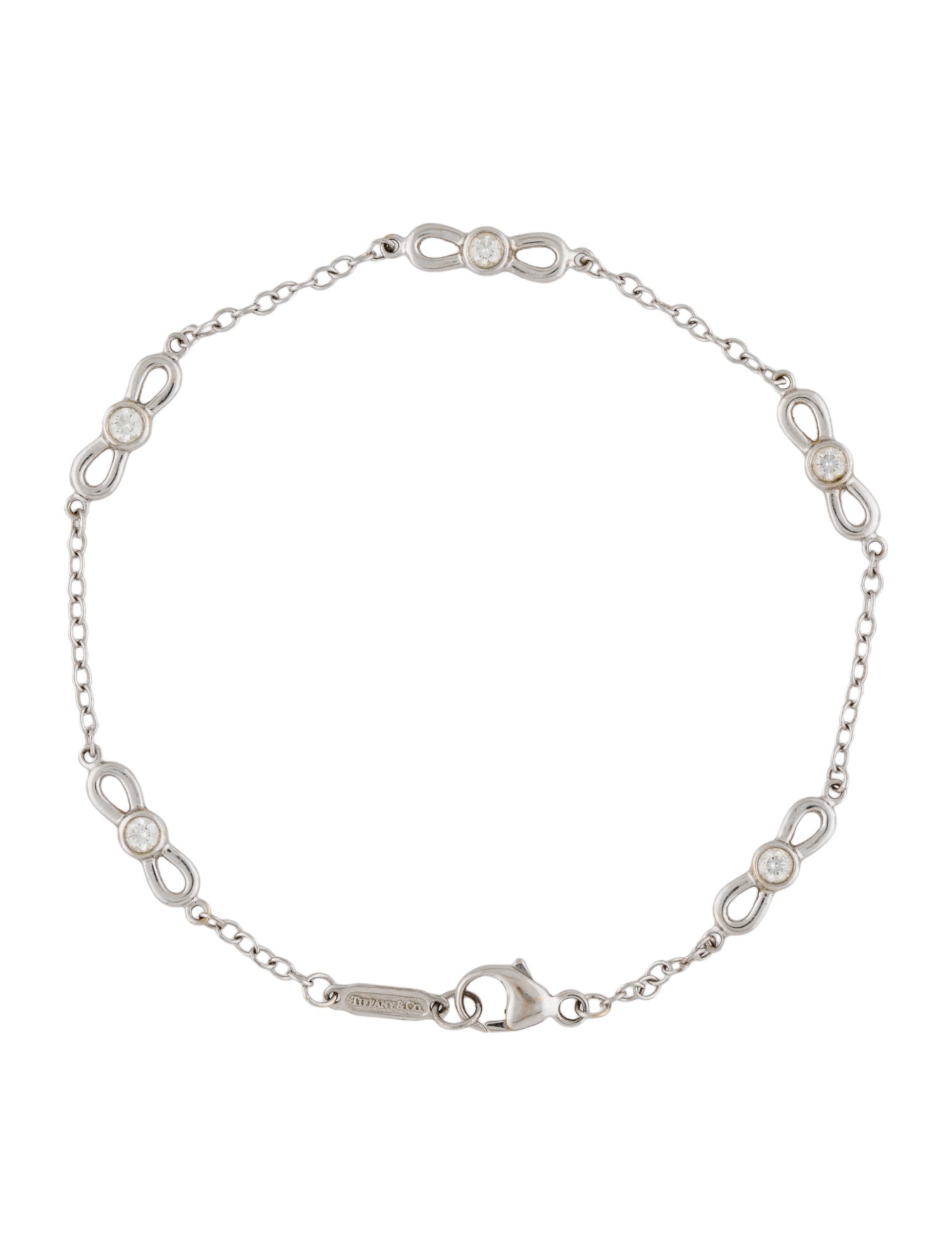 Tiffany & Co. 18K Diamond Bow Link Bracelet