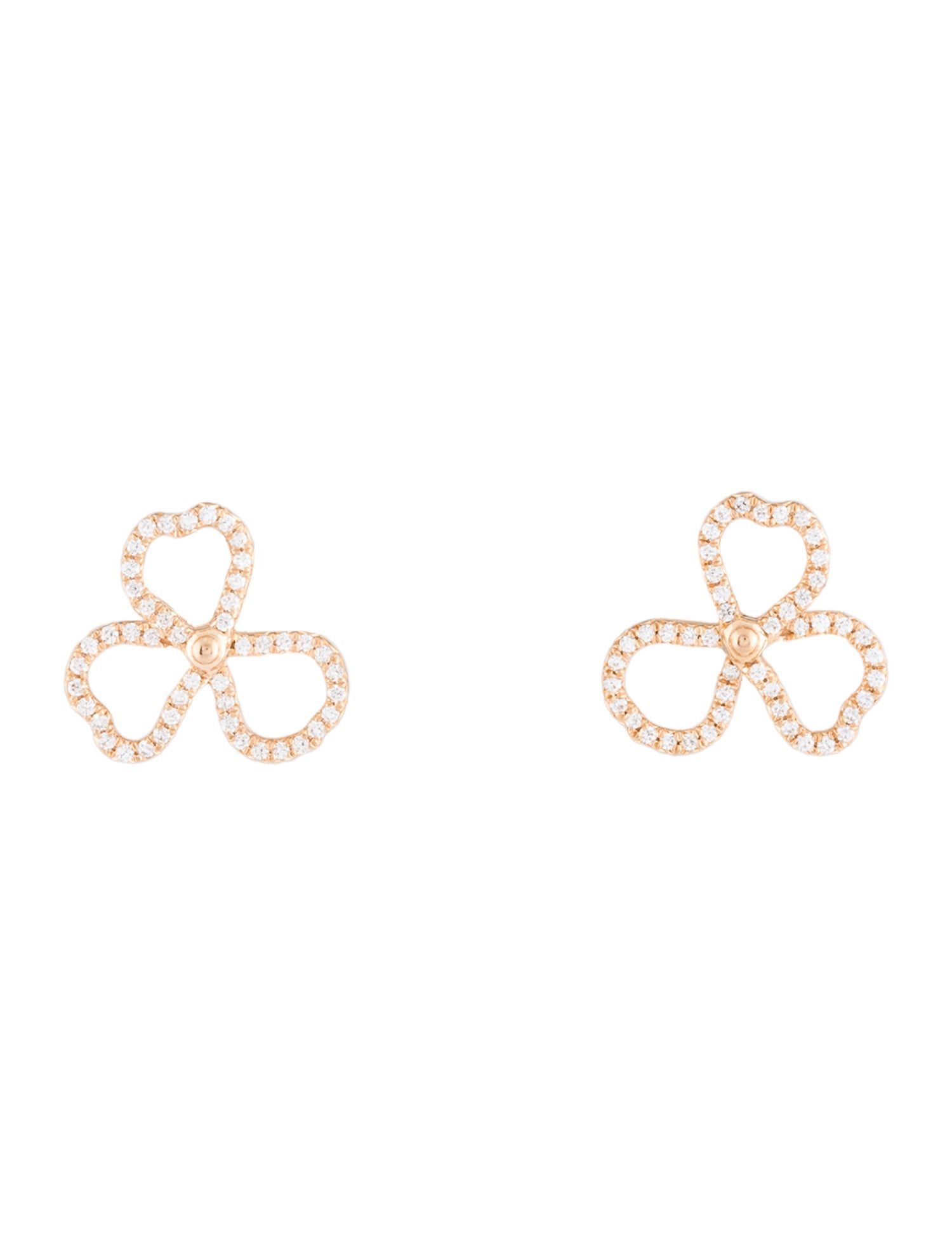 Tiffany & Co. 18K Diamond Open Flower Earrings