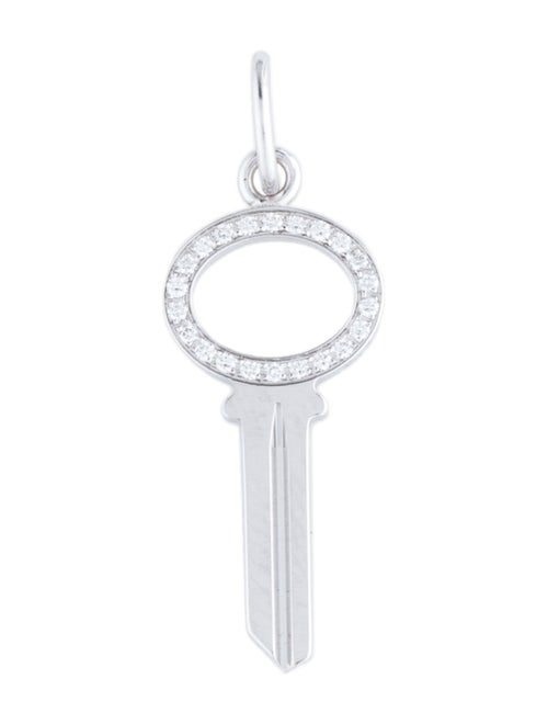 Tiffany & Co. 18K Diamond Modern Keys Open Oval Key Pendant