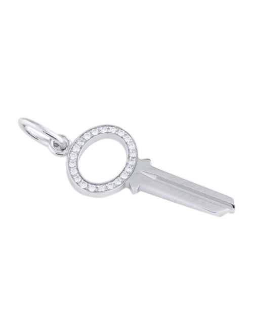Tiffany & Co. 18K Diamond Modern Keys Open Oval Key Pendant