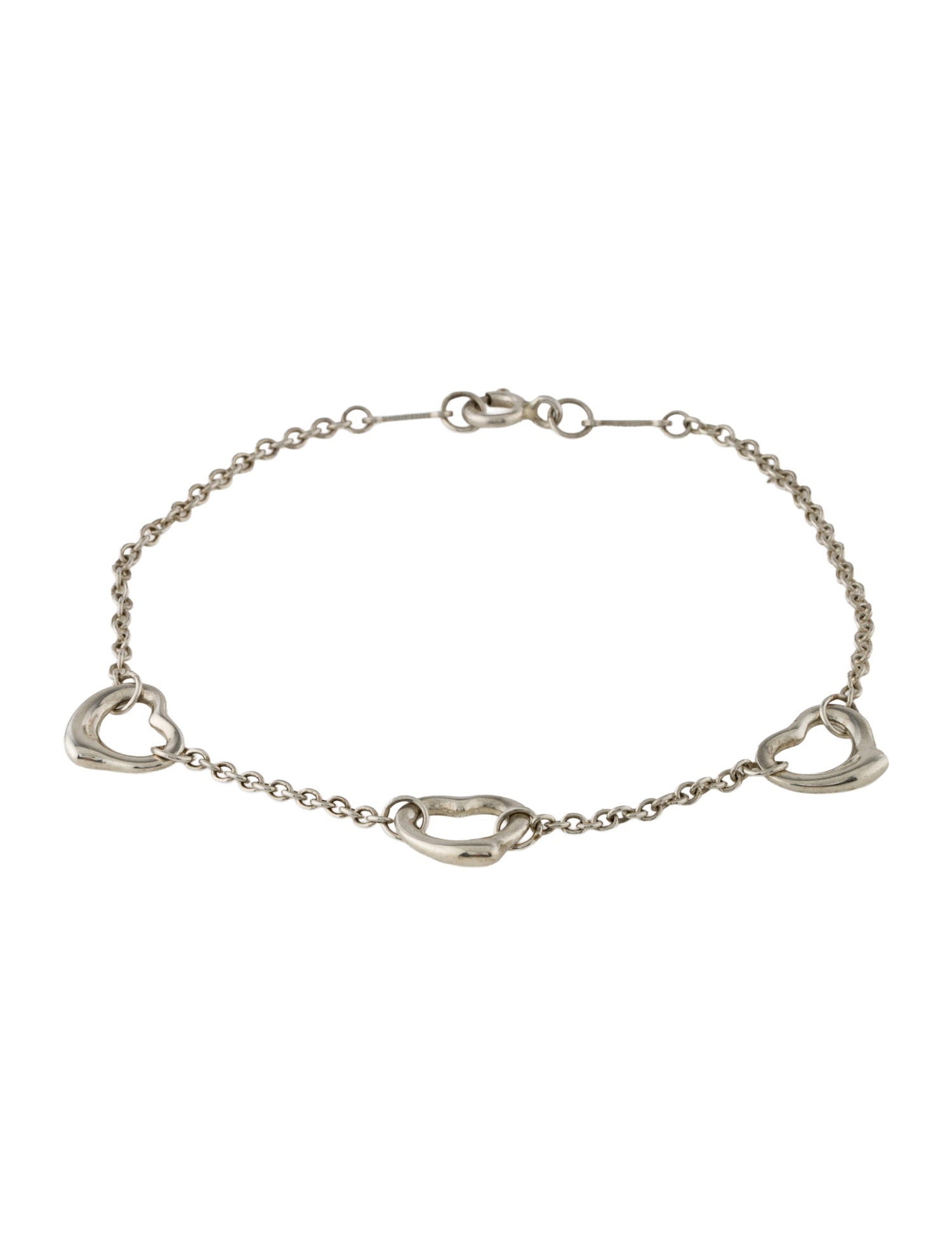 Tiffany & Co. Three Station Open Heart Bracelet