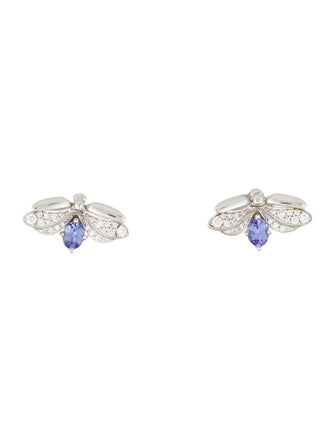 Tiffany & Co. Platinum Tanzanite & Diamond Firefly Stud Earrings