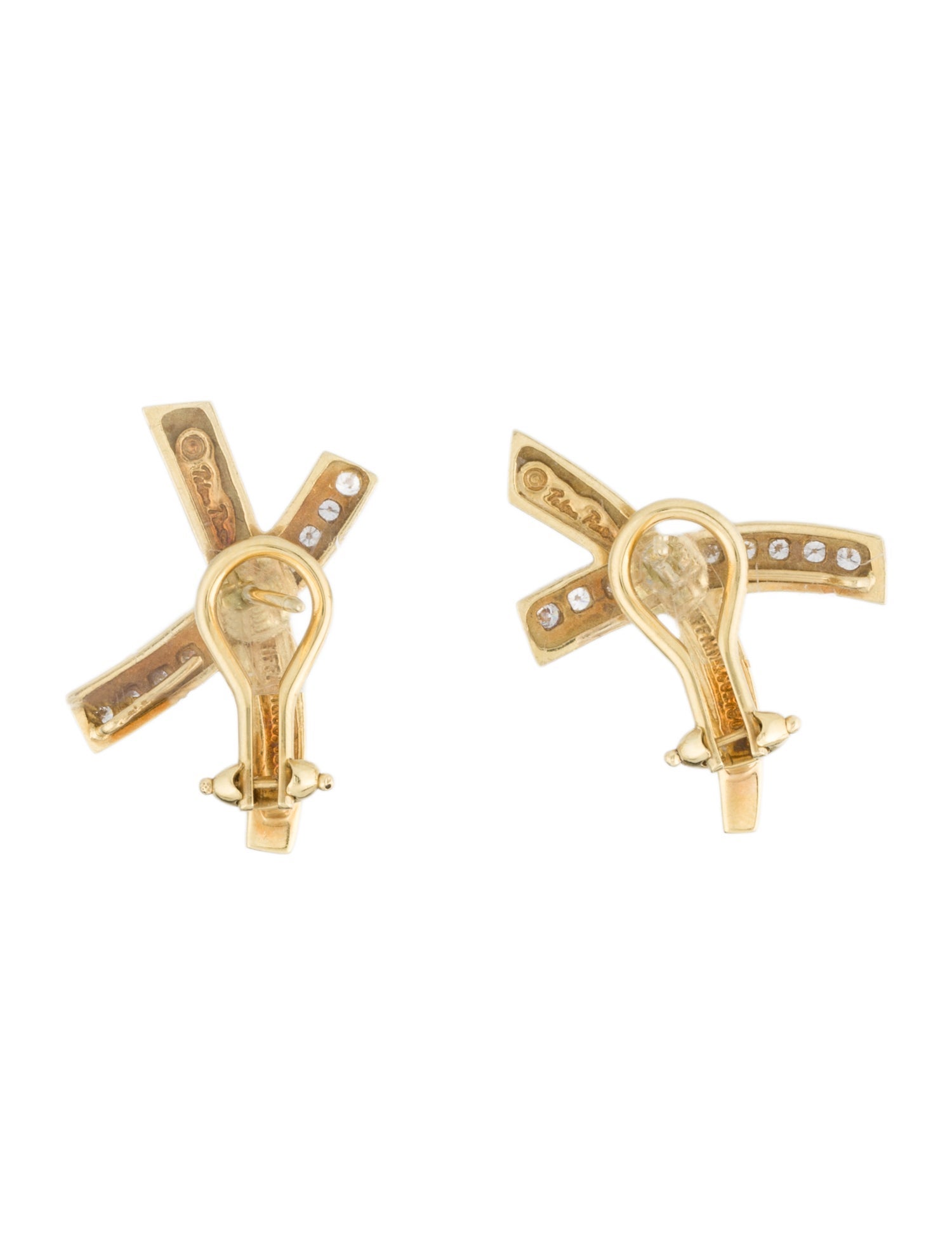 Tiffany & Co. 18K Diamond X Graffiti Earclips