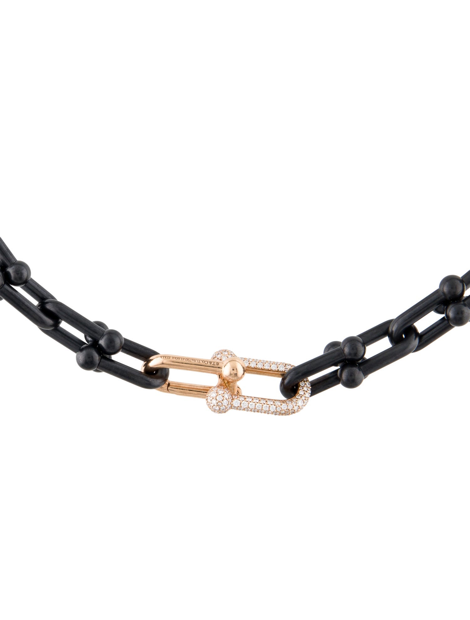 Tiffany & Co. Titanium Diamond HardWear Link Necklace