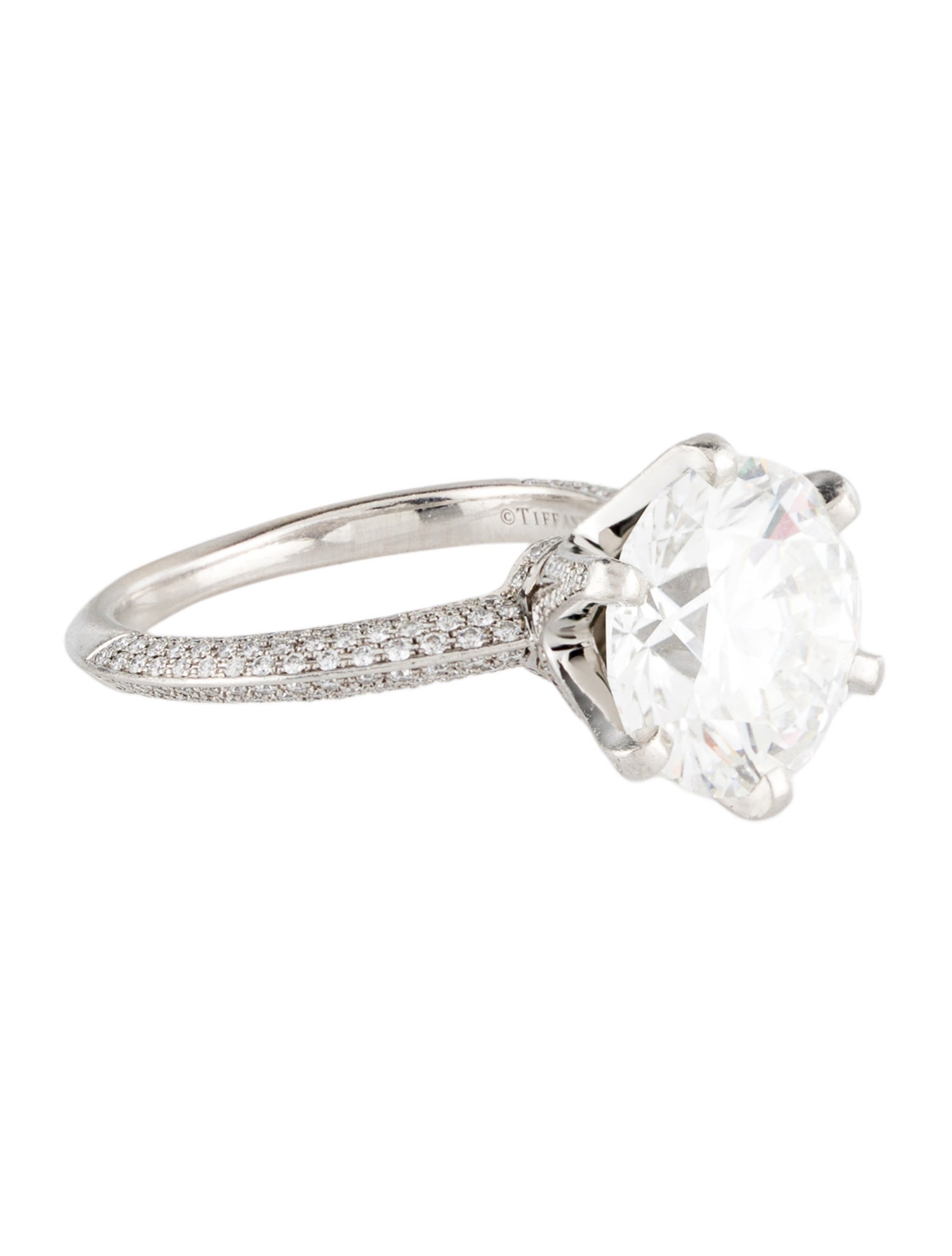 Tiffany & Co. Platinum 5.10ct Diamond Pavé Tiffany® Setting Engagement Ring