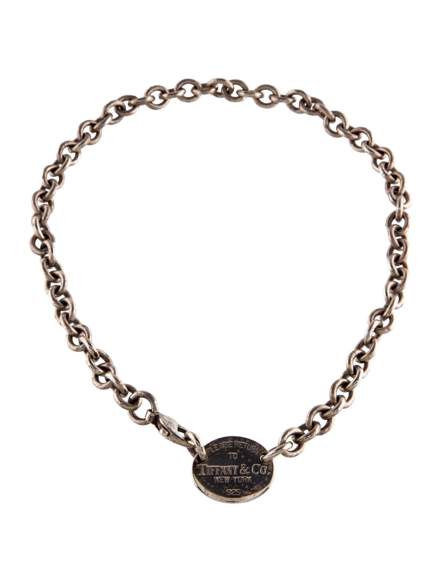 Tiffany & Co. Heart Tag Chain Link Chocker Necklace