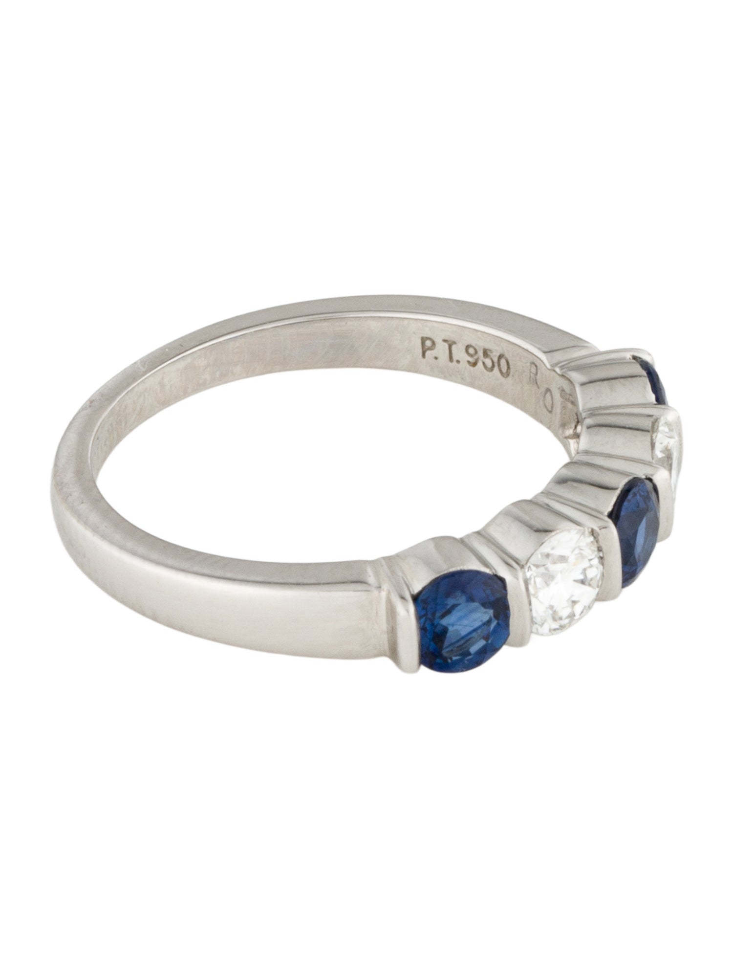 Tiffany & Co. Platinum Sapphire & Diamond Band