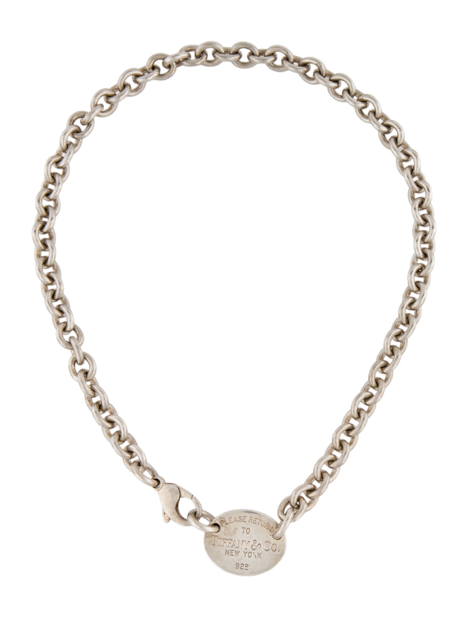 Tiffany & Co. Vintage Oval Tag Collar Necklace