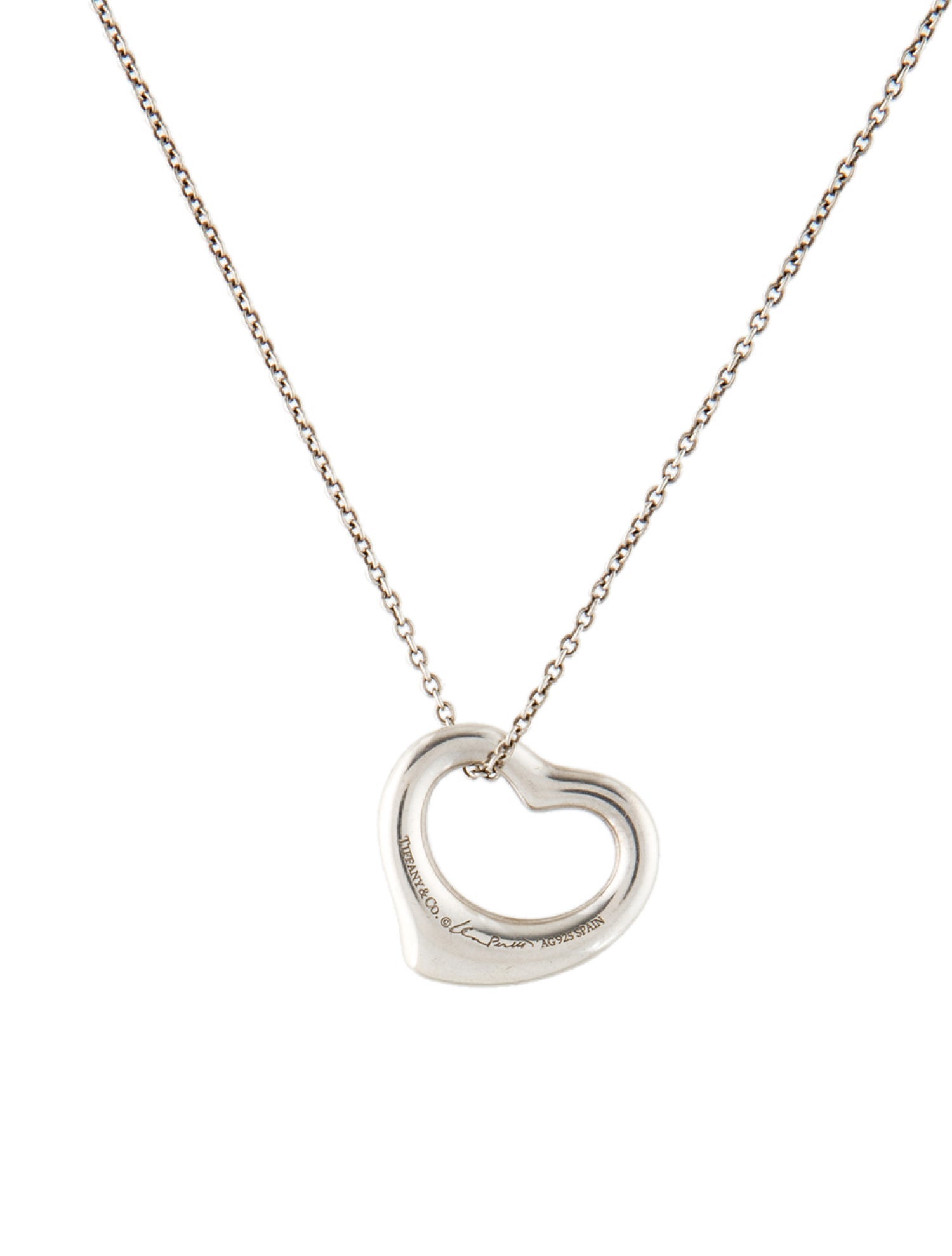 Tiffany & Co. Open Heart Pendant Necklace