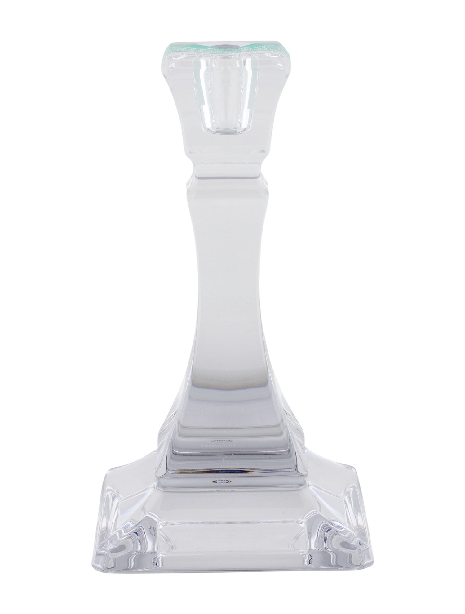 Tiffany & Co. Crystal Glass Square Candlestick