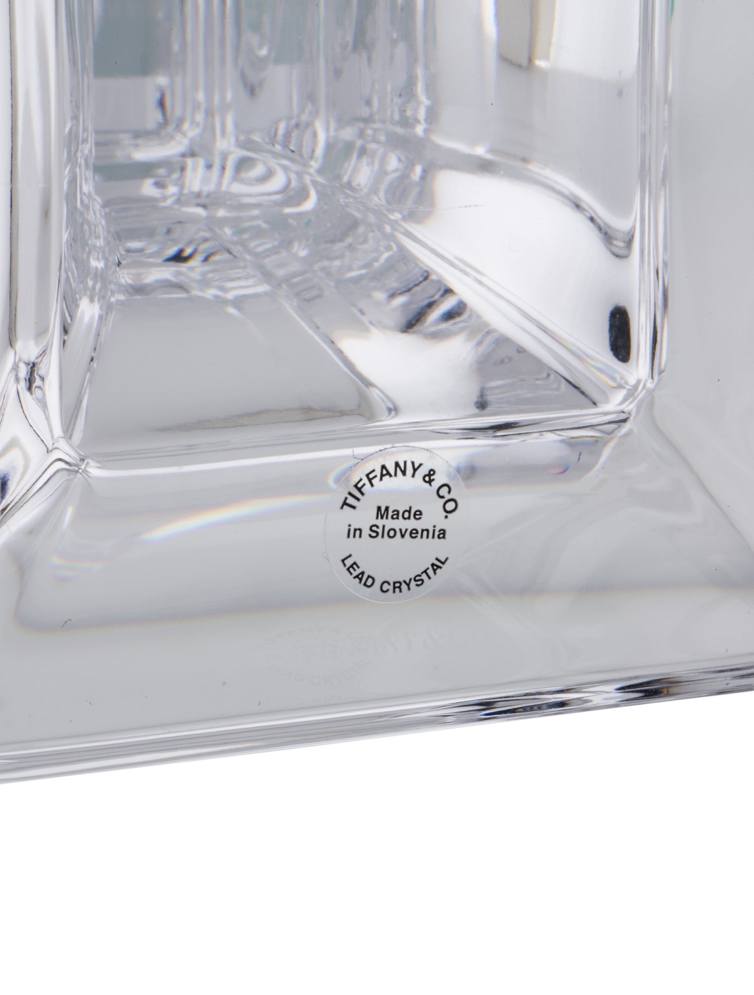 Tiffany & Co. Crystal Glass Square Candlestick