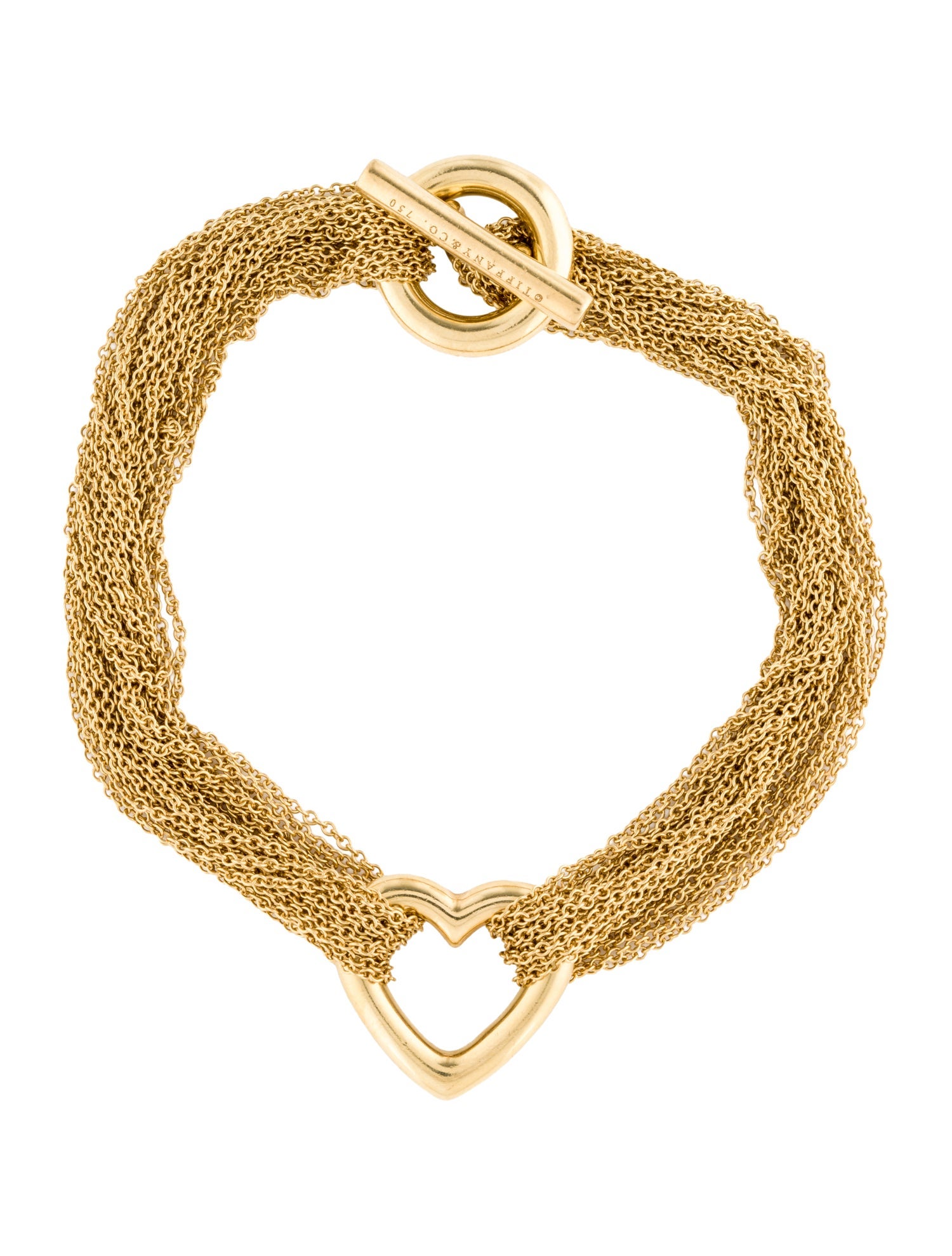 Tiffany & Co. 18K Multistrand Heart Toggle Bracelet