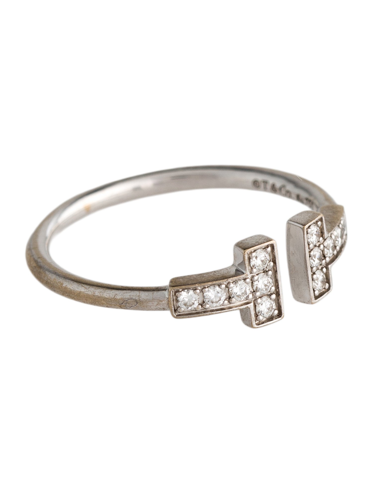 Tiffany & Co. 18K Diamond T Wire Band