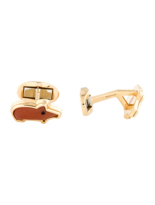 Tiffany & Co. Vintage 18K Carnelian & Onyx Pig Cufflinks